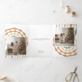 Carte Trois Volets Retro Merry Christmas Photo Trifold Fold Card (Intérieur)