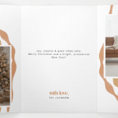 Carte Trois Volets Retro Merry Christmas Photo Trifold Fold Card (Intérieur au milieu)