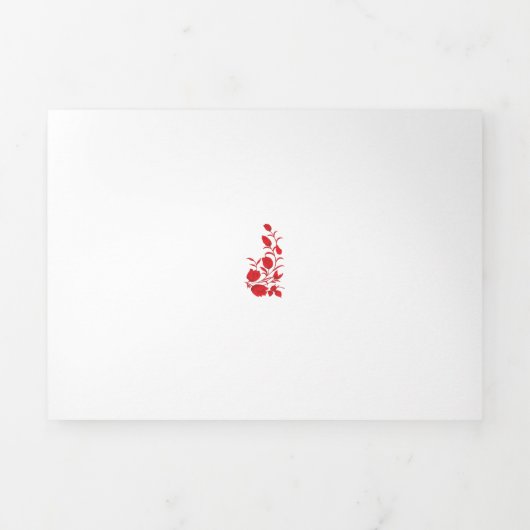 Carte Trois Volets Rose Madder, design floral Thunderbird (Page de couverture)