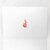 Carte Trois Volets Rose Madder, design floral Thunderbird (Intérieur en premier)