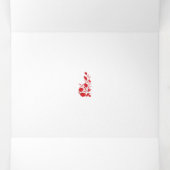 Carte Trois Volets Rose Madder, design floral Thunderbird (Intérieur au milieu)