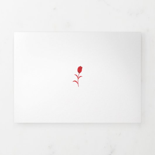 Carte Trois Volets Rose Madder, Rouge lave, design floral (Page de couverture)