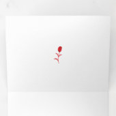 Carte Trois Volets Rose Madder, Rouge lave, design floral (Intérieur en premier)