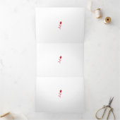 Carte Trois Volets Rose Madder, Rouge lave, design floral (Intérieur)