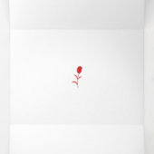 Carte Trois Volets Rose Madder, Rouge lave, design floral (Intérieur au milieu)