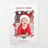 Carte Trois Volets Rubans et vaches rouges mignons 1 Photo (Page de couverture)