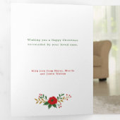 Carte Trois Volets Rubans et vaches rouges mignons 1 Photo (Intérieur en premier)