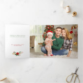 Carte Trois Volets Rubans et vaches rouges mignons 1 Photo (Intérieur)