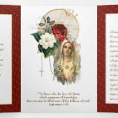 Carte Trois Volets Sainte Vierge Marie Prière Rosaire Valentine (Intérieur au milieu)