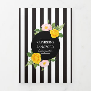 Carte Trois Volets Salon de beauté Floral minimal Suite d'affaires