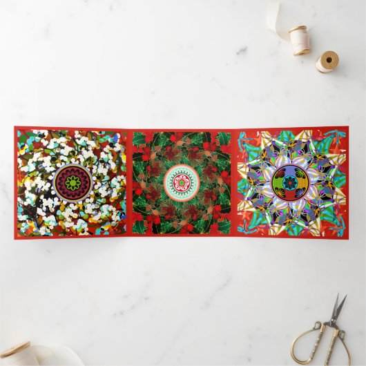 Carte Trois Volets Salutations Mah Jongg (Intérieur)