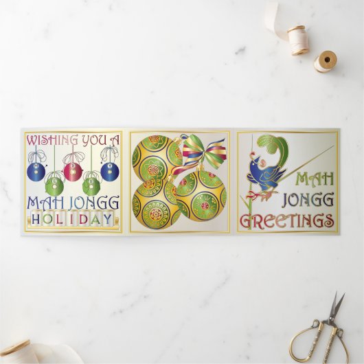 Carte Trois Volets Salutations Mah Jongg (Extérieur)