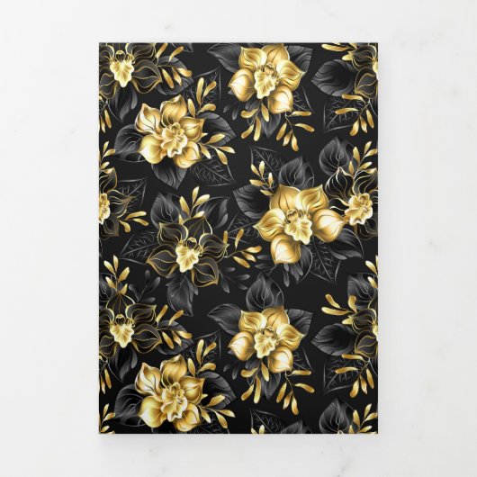 Carte Trois Volets Sans couture avec orchidées de bijoux (Page de couverture)