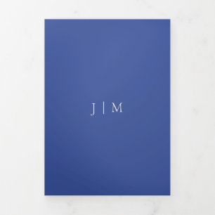 Carte Trois Volets Script Bleu Cobalt Formel Nous faisons Mariage Mod