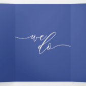 Carte Trois Volets Script Bleu Cobalt Formel Nous faisons Mariage Mod (Intérieur au milieu)