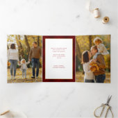 Carte Trois Volets Script Gold Rejoice | Rouge | Photo (Intérieur)