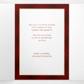 Carte Trois Volets Script Gold Rejoice | Rouge | Photo (Intérieur au milieu)