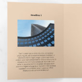 Carte Trois Volets Simple monochromatique entreprise plat (Intérieur en premier)