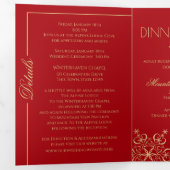 Carte Trois Volets Snowflakes Red et Gold Sparkle Tri-Fo (Intérieur en premier)