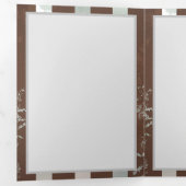 Carte Trois Volets Steampunk Clock and Turquoise Roses on Striped (Intérieur en premier)