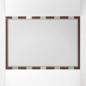 Carte Trois Volets Steampunk Clock and Turquoise Roses on Striped (Intérieur au milieu)