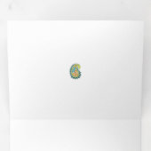 Carte Trois Volets Style Décoratif, Vert Bleu Foncé, Bataille (Intérieur en premier)