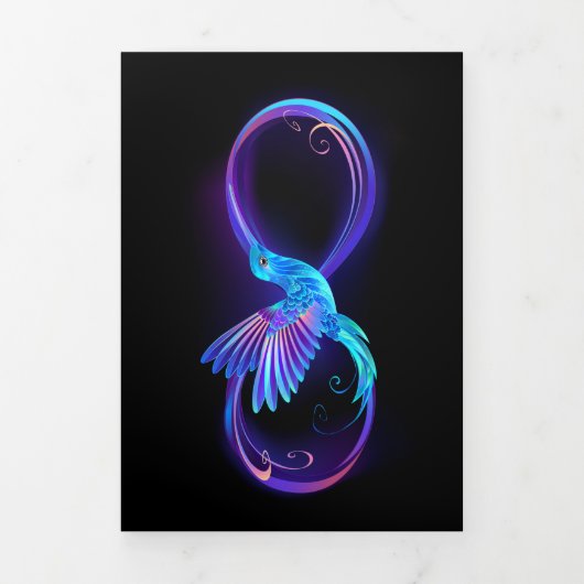 Carte Trois Volets Symbole de Neon Infinity par Glowing Hummingbird (Page de couverture)
