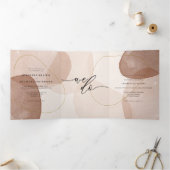 Carte Trois Volets Terracotta Boho Beach Formel minimum Mariage (Intérieur)