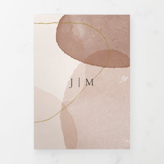 Carte Trois Volets Terracotta Boho Beach Formel minimum Mariage (Page de couverture)