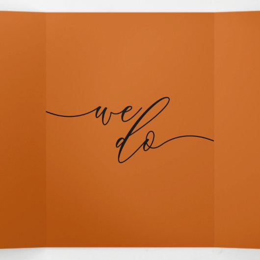 Carte Trois Volets Terracotta Burnt Orange Formel Mariage minimal (Intérieur au milieu)