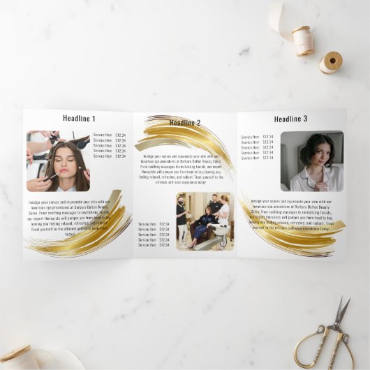 Carte Trois Volets Terracotta Ocher Or Beige (Intérieur)