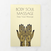 Carte Trois Volets Thérapeute de massage Henna Mehndi Mains (Page de couverture)