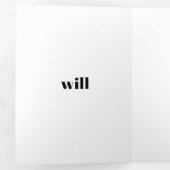 Carte Trois Volets Typographie moderne proposition de mariage personn (Intérieur en premier)