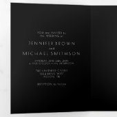 Carte Trois Volets Typographie noir classique Mariage minimal officie (Intérieur en premier)