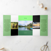 Carte Trois Volets Un ton vert frais carré hors Qr Code (Intérieur)