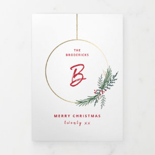 Carte Trois Volets Vacances de couronne moderne swap photo de Noël