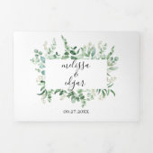 Carte Trois Volets  Vegetación de eucalipto| Boda de hoja verde (Page de couverture)