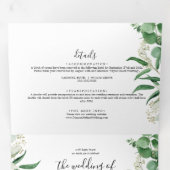Carte Trois Volets  Vegetación de eucalipto| Boda de hoja verde (Intérieur en premier)