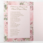 Carte Trois Volets Vierge religieuse Marie Prière catholique Floral (Intérieur en premier)