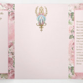 Carte Trois Volets Vierge religieuse Marie Prière catholique Floral (Intérieur au milieu)
