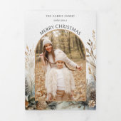 Carte Trois Volets Watercolor Winter Pine Botanical Arch 1-Photo (Page de couverture)