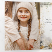 Carte Trois Volets Watercolor Winter Pine Botanical Arch 1-Photo (Intérieur en premier)