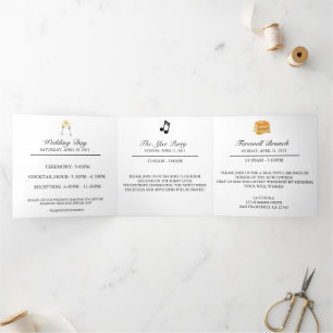 Carte Trois Volets White Elegant Eucalyptus Détails du Mariage