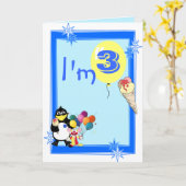 Carte Troisième anniversaire (Fleur jaune)