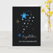 Carte Troisième anniversaire de l'employé Félicitations  (Fleur jaune)