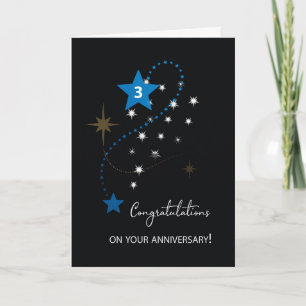 Carte Troisième anniversaire de l'employé Félicitations 