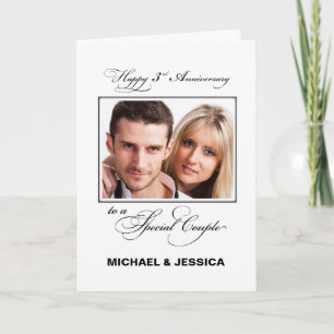 Carte Troisième anniversaire de mariage Nom/ Photo perso