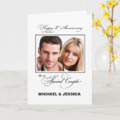 Carte Troisième anniversaire du Mariage Nom et photo per (Fleur jaune)