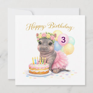 Carte Troisième Anniversaire Pour Filles Happy Hip