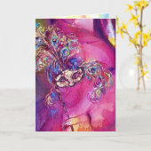 Carte TROISIÈME MASQUE / MASQUREADE VÉNÉTIENNE, violet r (Fleur jaune)